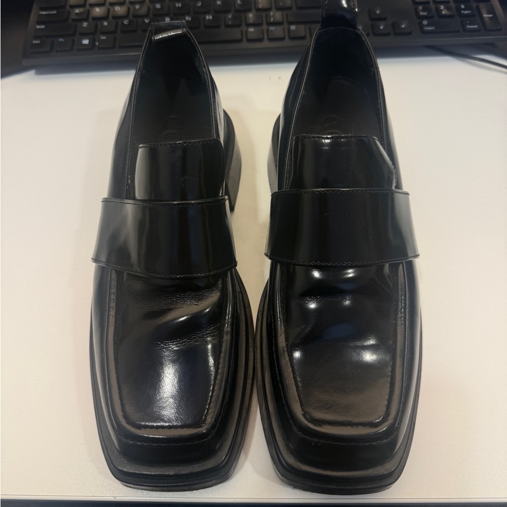 COS Black Patent Leather Slip-On Loafers